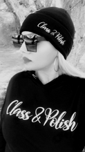 Load image into Gallery viewer, Class & Polish Signature Script Beanie - Black (Side embroider)