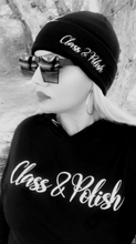 Load image into Gallery viewer, Class &amp; Polish Signature Script Beanie - Black (Side embroider)
