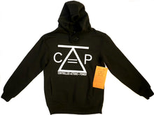 Load image into Gallery viewer,  Controlled Actions = Power Under Logo Pullover Unisex Hoodie with Pocket (Black)
